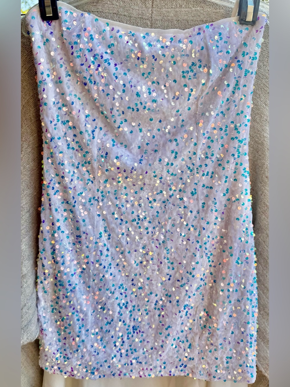 Better Be Lavender Iridescent Sequin Mini Skirt